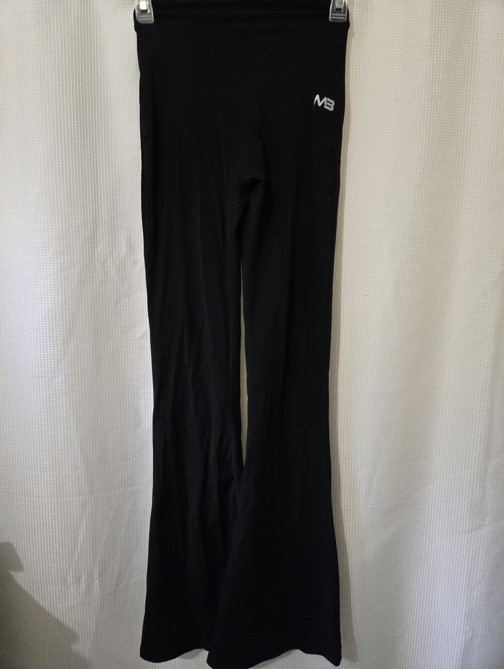 MB Women’s Pull-On Flared Pants Black Stretch Elastic Waist Athleisure Size S